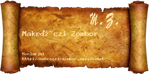 Makróczi Zombor névjegykártya